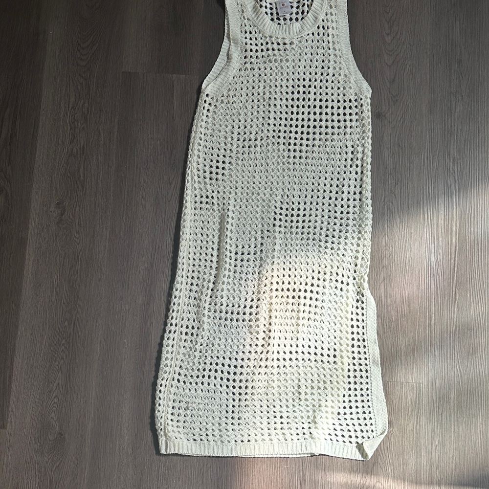 White Knit Sleeveless coverup